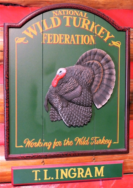 National Wild Turkey Federation Turkey Plaque - Name Plate Is Removable - Measures 20" by 17" Not Including Name