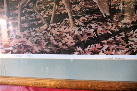 Archer's Moment Artist Signed and Numbered Print 43/300 by Bob Anderson 1987 -Framed and Matted - Frame Measures 23 by 29