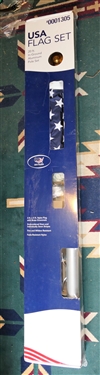 20 Foot In- Ground Aluminum Flag Pole Set New in Box with 3' by 5' American Flag