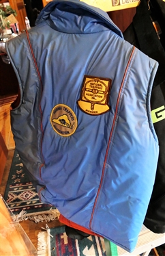Like New 2XL Carhart Jacket with Green G, Military Heavy Coat, and Vest with Virginia Trappers Association Patches