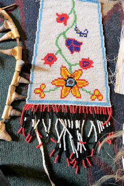 2 Calls, Bead Work, Claw Necklace, and Replica Mask with Hair Beard and Eyelashes - 1 Call Fawn Bleet and Doe Bleet