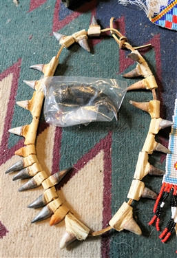2 Calls, Bead Work, Claw Necklace, and Replica Mask with Hair Beard and Eyelashes - 1 Call Fawn Bleet and Doe Bleet