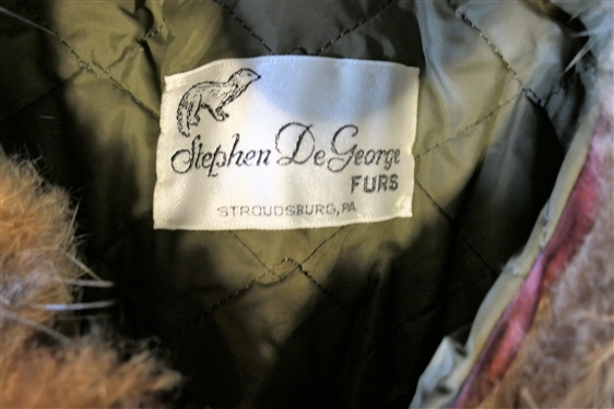 Grey Fox Pelt and Fur Vest made by Stephen De Georges Furs Stroudsburg, PA
