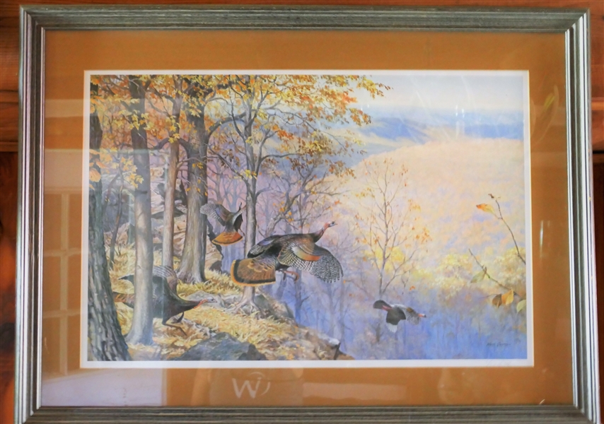 Ned Smith Pencil Signed Turkey Print - Framed and Matted - Frame Measures 24" by 32"