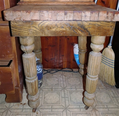 Butcher Block Table - Measures 30 1/2 tall 24 1/2 by 24