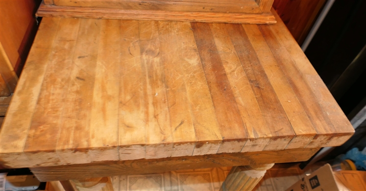 Butcher Block Table - Measures 30 1/2 tall 24 1/2 by 24