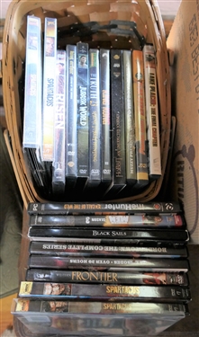 Lot of 85 Plus DVD Movies including Jurassic World, Deadwood, Camelot, Spartacus, Noah, and More