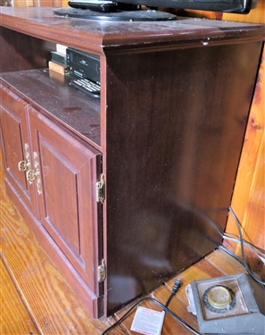 TV Cabinet with Magnavox DVD / VCR with Remote, DVD Movies, and VHS Movies