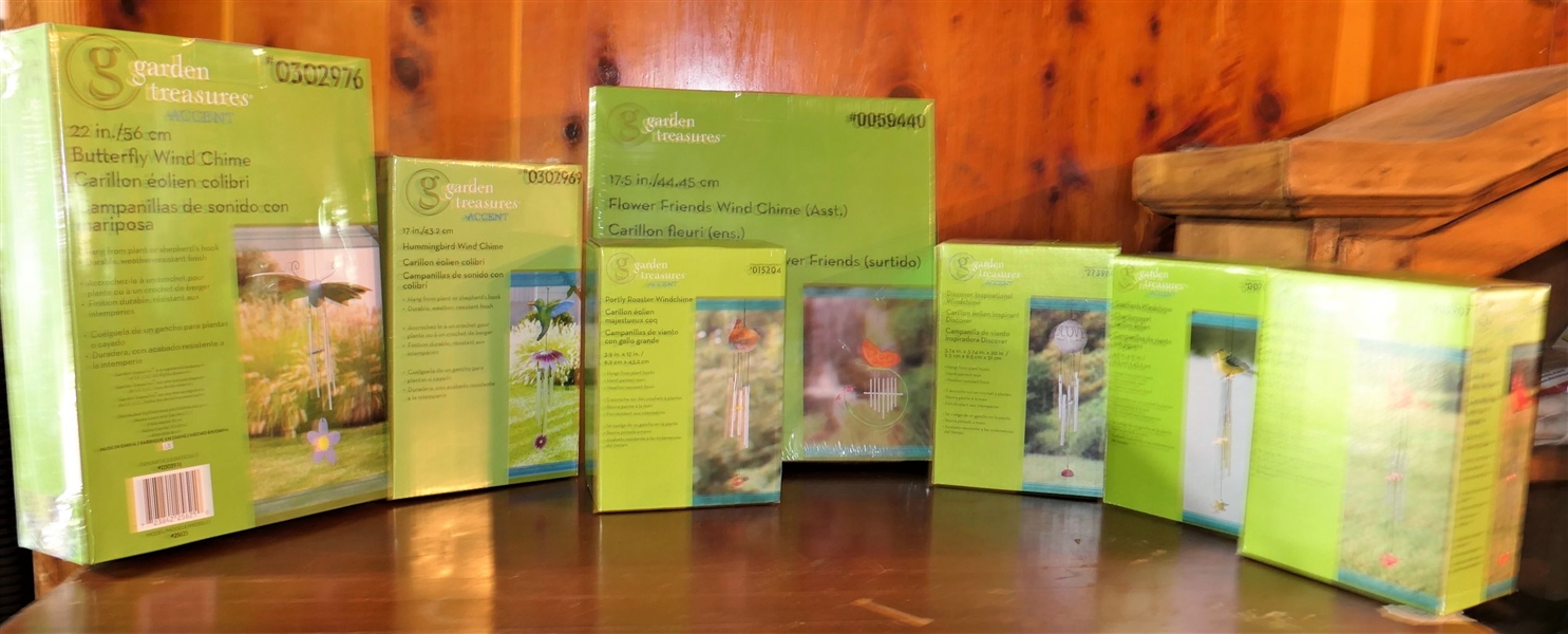 7 New in Packages Garden Treasures Wind chimes - Birds, Butterflies, and Inspirational Quotes
