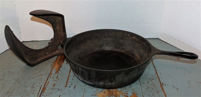 Cast Iron Pot and Shoe Last -Pot Measures 10 1/4 Across 3 3/4 Deep