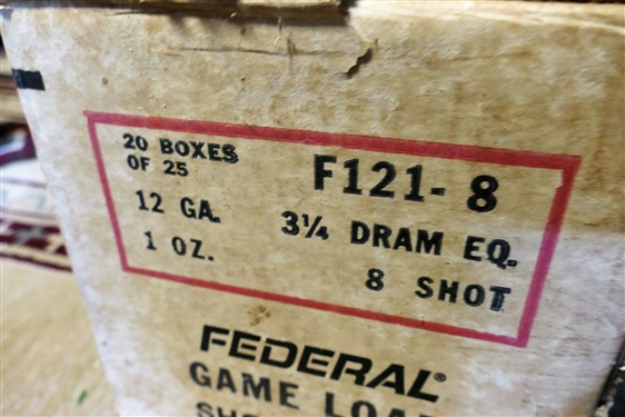 Unopened Case of 20 Boxes of Federal Shot Shells 12 Gauge 1 Ounce 8 Shot
