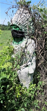 Concrete Indian Chief Statue Wearing Black Mask - 60 Tall 