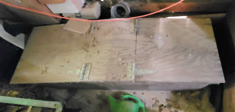 Large Wood Storage Box with 2 Lift Sides
