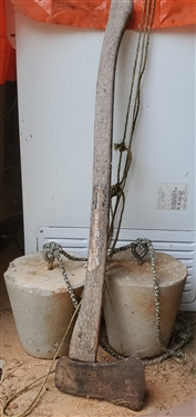 Axe and 2 Cement Weights
