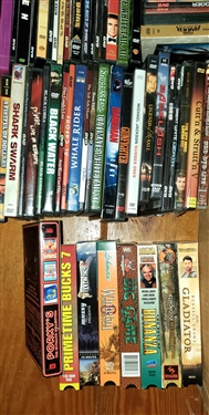 Large Lot of DVDs including Pharoahs Army, Cisco Kid, Blue Demos, Gladiator, The Big Trail