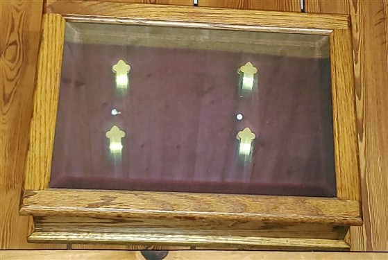 Oak Pistol Showcase - could not get off wall 