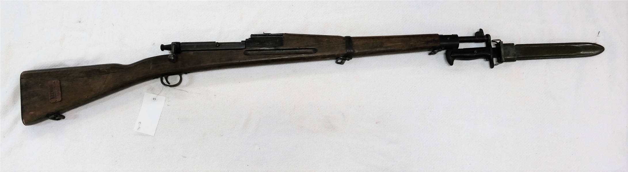 US Navy Training Rifle with 1943 Dated Bayonet - Leather Tag on Stock "US Property 060371 60151"