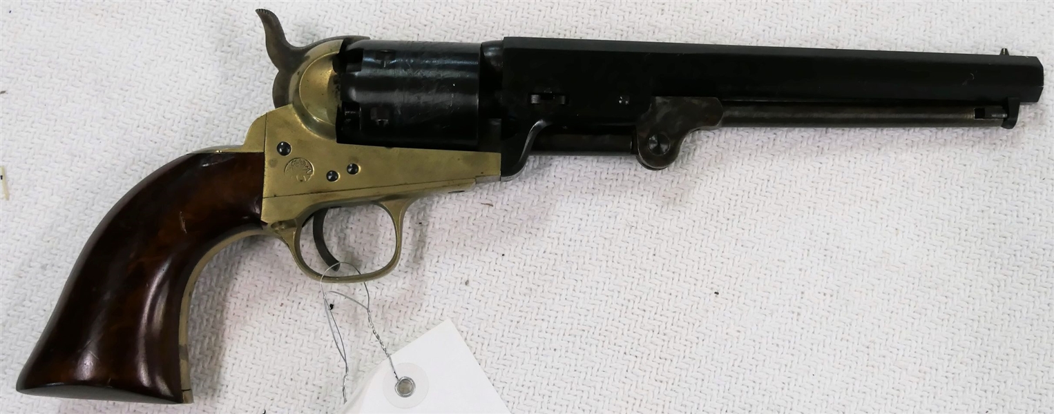 Connecticut Valley Arms Black Powder Pistol - Ship Engraved Cylinder - .36 Calber Made in Italy - Cylinder Says "Engaged 10 May 1843"