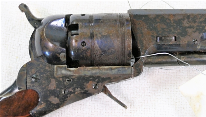 Uberti USA Lakeville CT.  Made in Italy by Uberti  Black Powder Revolver Engraved Cylinder with Stagecoach Scene