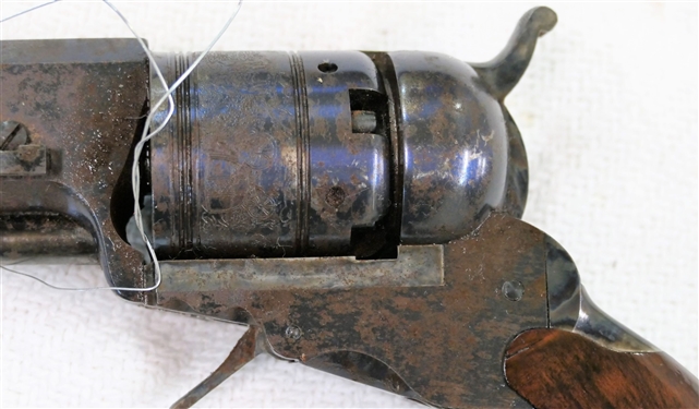 Uberti USA Lakeville CT.  Made in Italy by Uberti  Black Powder Revolver Engraved Cylinder with Stagecoach Scene