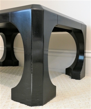 Asian Style Black Lacquer Table by Baker - Measures - 12 1/2 tall 26 by 19