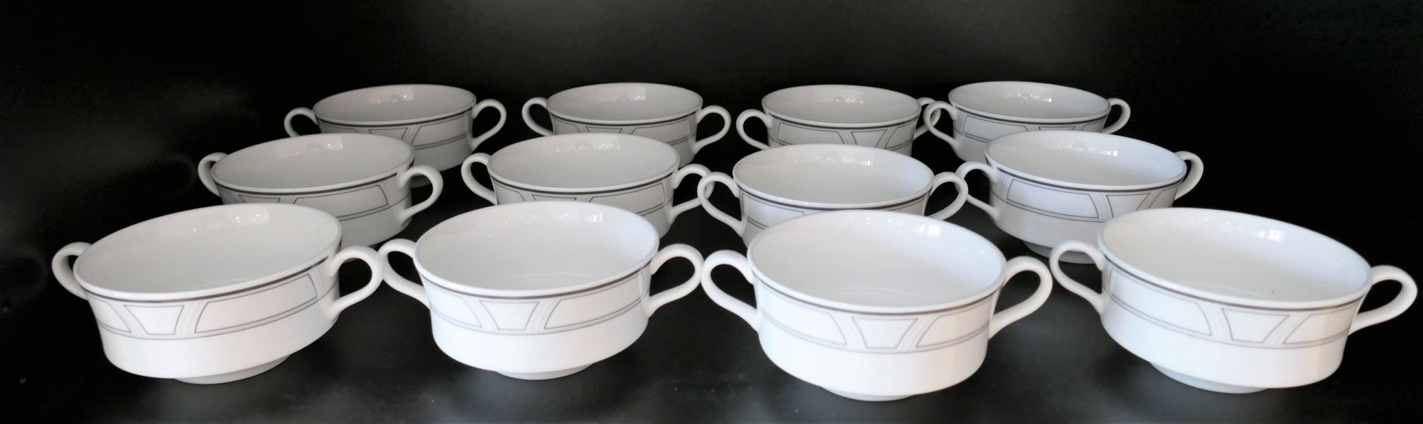12 Lenox Décor Cream Soups - Each Measures 4" Across Not Including Handles