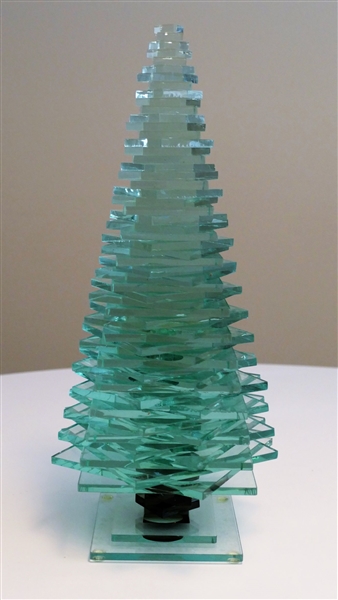 Stacked Glass Christmas Tree - Measures 12 1/2" Tall 