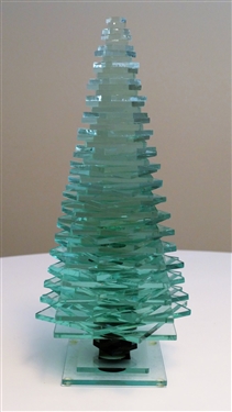 Stacked Glass Christmas Tree - Measures 12 1/2 Tall 