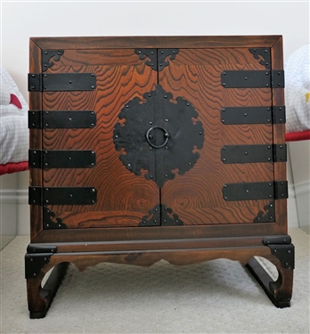 Korean End Table Chest - with 2 Drawers Inside - Measures 22 1/2 tall 21 by 12