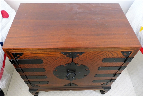Korean End Table Chest - with 2 Drawers Inside - Measures 22 1/2 tall 21 by 12