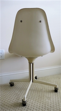 Burke Inc. Dallas Texas Rolling Desk Chair - Yellow Seat and Back - Some Fading 