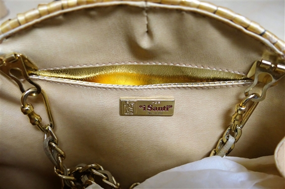 I. Santi Straw Evening Bag and Handmade Purse from Vintage Black Silk Japanese Obi