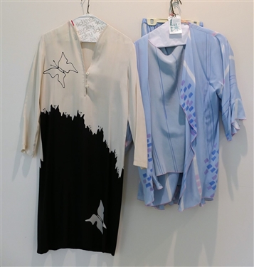 Yolanda Lorenti I. Magnin Black and White Dress and Blue Skirt, Shell, and Jacket Set - Some Staining