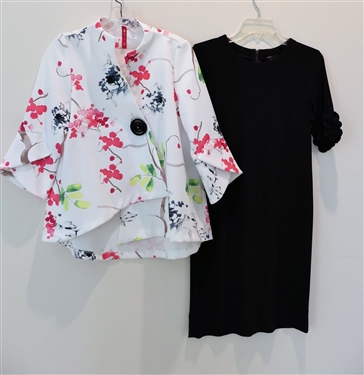 Just Taylor Eggplant Dress Size Small and Watercolor Floral Jacket