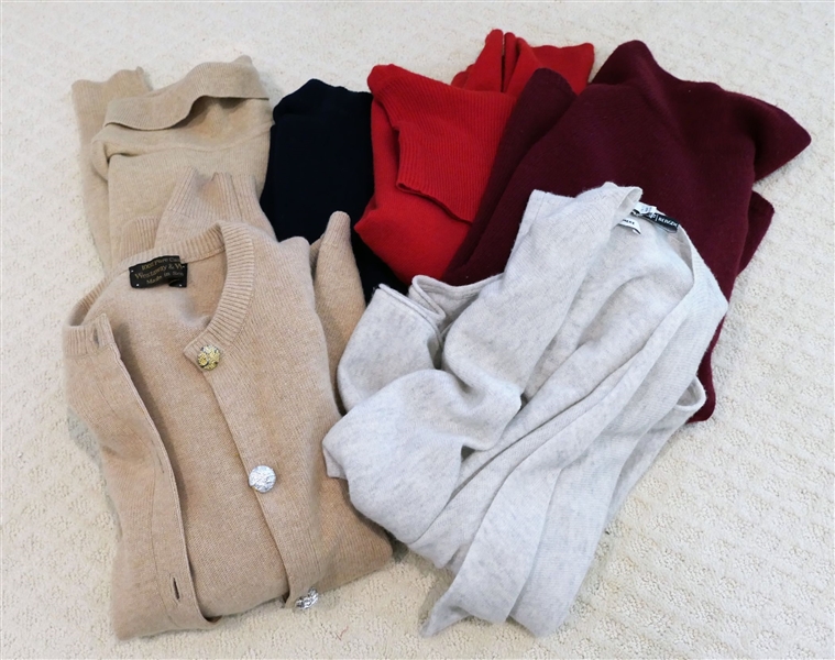 6 Cashmere Sweaters and Cardigans including Max Mara and Vince - Small 