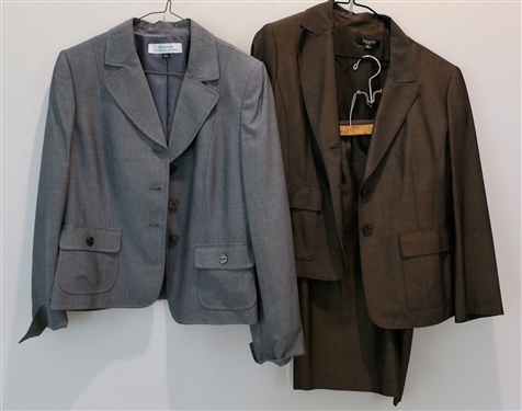 Brown Tahari Suit Size 8p and Gray Tahari Jacket Size 8