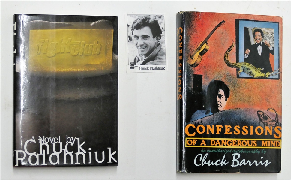 2 Author Signed First Edition Books - "Fight Club" by Chuck Palahniuk and "Confessions of a Dangerous Mind" by Chuck Barris