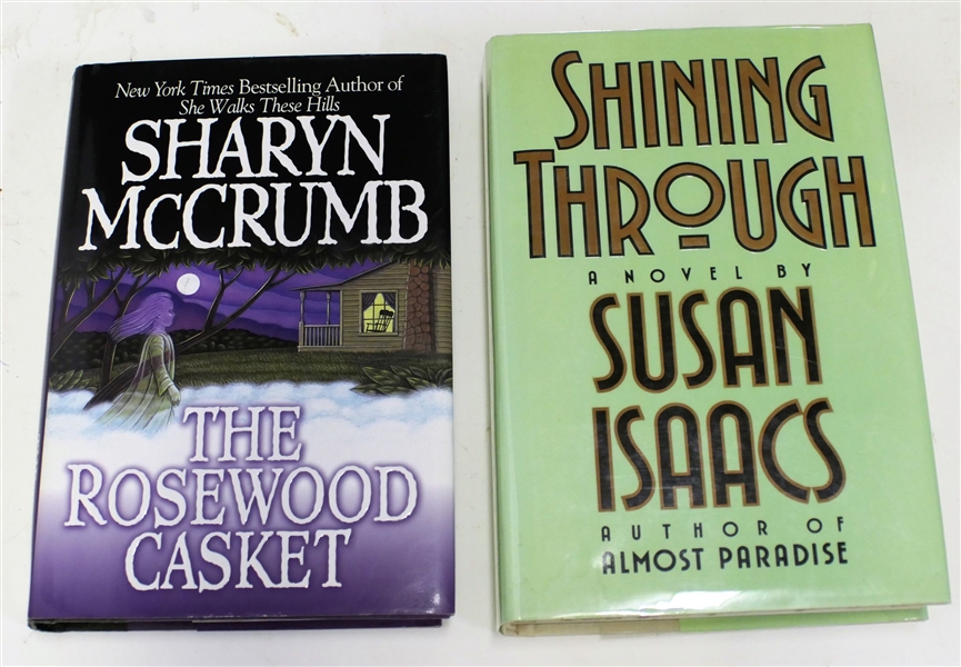 2 Author Signed First Edition Books - "Shining Through" by Susan Isaacs and "The Rosewood Casket" by Sharyn McCrumb