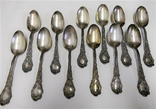 17 Monogrammed Sterling Silver Tea Spoons