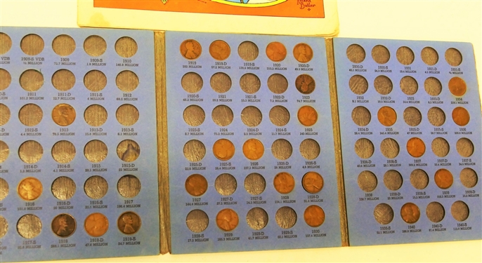 1961 Clyde Beatty-Cole Bros Circus Program, Amour's Farmer's Almanac - 1930, Case of the Disappearing Spot, and Lincoln Head Cent Book - with Some Pennies