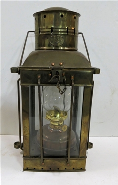 Neptune Brass Oil Lantern - Measures 15 Tall 
