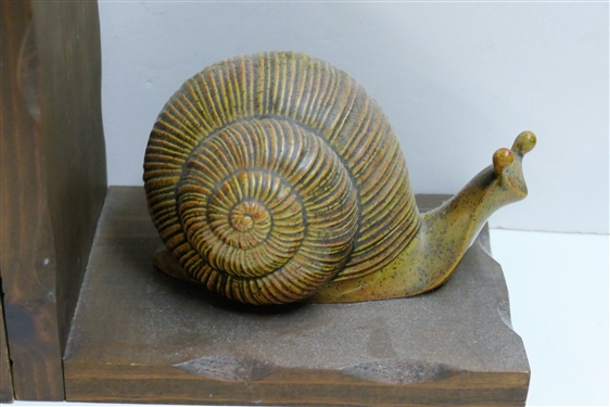 Pair of Chalk Snail Bookends  