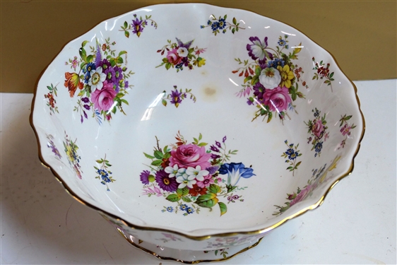 Hammersley Howard Sprays Footed Serving Bowl - Measures 4 1/2 tall 10 Across - Small Stain Inside