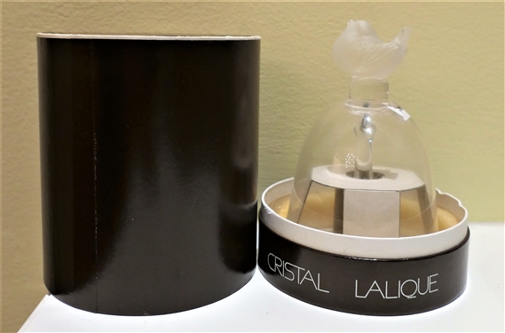 Lalique Crystal Bird Bell - In Original Box - 4 1/2 tall - Small Chip on Tail 