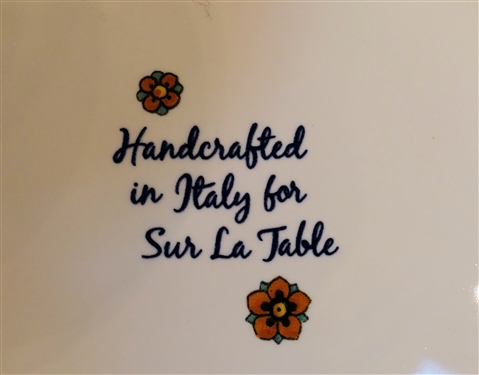 Lot of Handcrafted in Italy for Sur La Table 6 Bowls, 6 Small Plates, 8 Napkins, and 4 Placemats - Bowls Measure 5 3/4 Across, Plates 8 1/2 Across