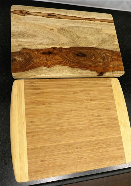 2 Wood Chop Blocks - Natural Wood Measures 15" by 10"