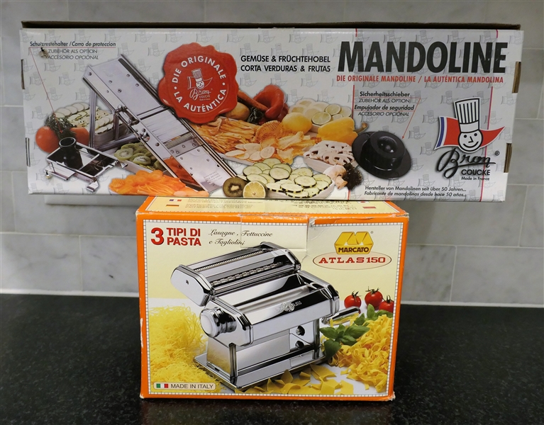 Bron Coucke - French Mandoline in Original Box and Marcato Atlas 150 Pasta Roller - Made in Italy