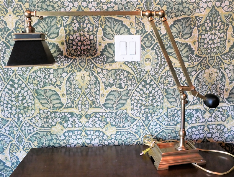 Visual Comfort & Co - Heavy Brass Desk Lamp - Metal Shade - Adjustable Height and Length