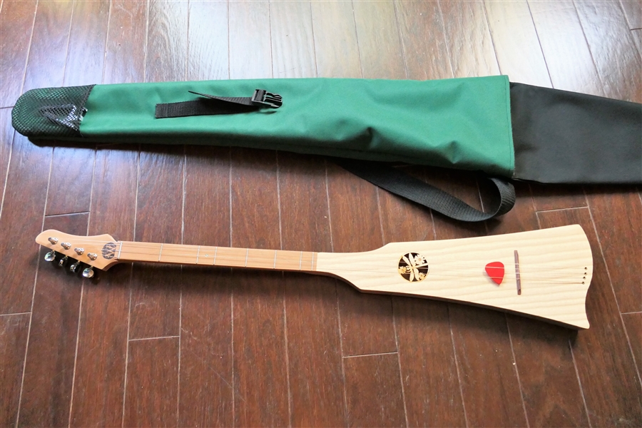 The Woodrow Instrument - Wood Instrument with Carved Dragonfly - with Case - Measures 31 1/2" Long