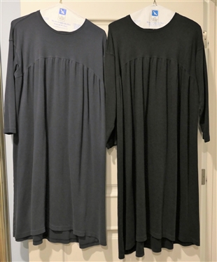 2 Eskandar Cotton Dresses - Size 1 - One is Faded Other Dark Black 